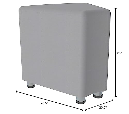 Image of Sprogs 18 inch H Structured Wedge Stool -Flexible Modular Collaborative Soft Seating for Office, Home, Lounge and School Classrooms with Durable Frame & Set of 2 inch Legs Add-on - Blue