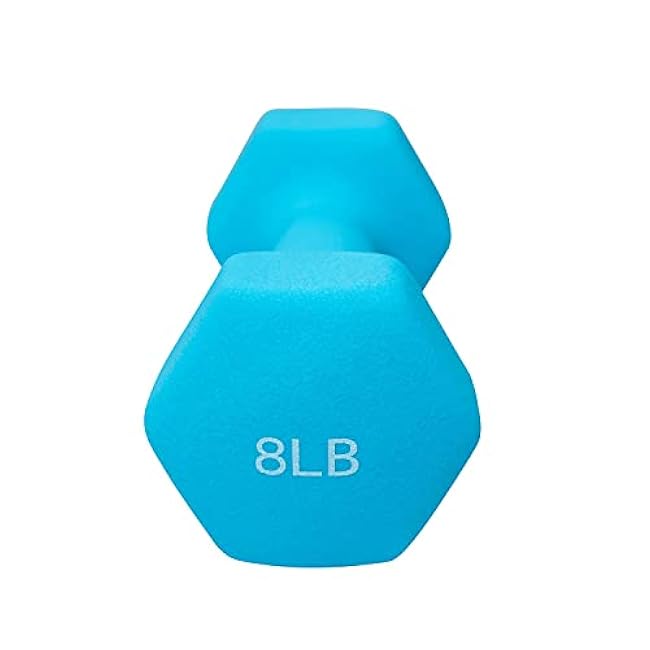 FUXION Neoprene Dumbbell Hand Weights, Sets of 2 Hexagon Non-Slip Weights for Home Gym Yoga Pilates Workout