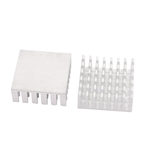sourcingmap 4Pcs 25mm x 25mm x 10mm Aluminum Heatsink Heat Diffuse Cooling Fin Silver Tone - Image 2