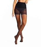 Commando Keeper Sheer Control Top Pantyhose, L, Black