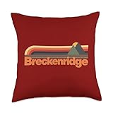 Breckenridge California Mountains Retro Vintage Design 70s Throw Pillow, 18x18, Multicolor