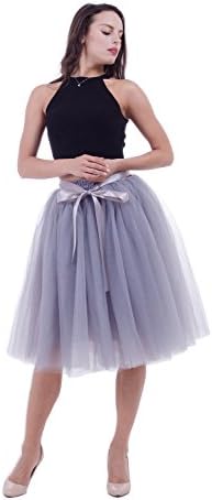 Women Tulle Skirt Adult 7 Layered Pleated Tutu Skirt