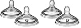 Tommee Tippee Closer to Nature Baby Bottle Teats, Breast-Like, Anti-Colic Valve, Soft Silicone, Slow Flow, 0m Plus, Pack of 4