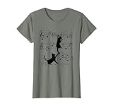 Black Cats Playing With Music Note Garment