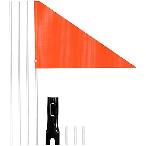 Anely 6Ft Bike Safety Flag with Fiberglass Pole & Mounting Bracket - Adjustable Length, High Visibility & Tear Resistant - Double Sided Bicycle Trailer Safety Flags for Kids & Adults (Orange) Cover