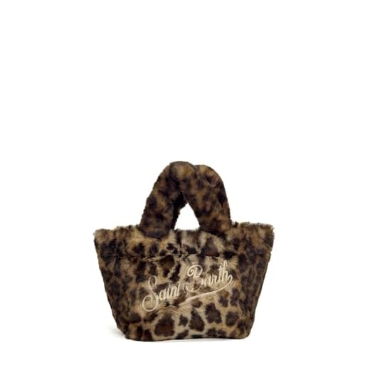 SAINT BARTH Borsa a mano VANITY MINI SOFT FUR - Leopard 00291I (marrone, Piccola)