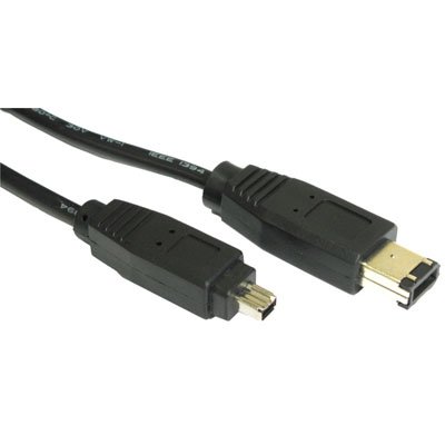 Cable-CoreFirewire 6 Pin to 4 Pin Cable 2 Metres Lead DV out to PC