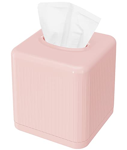 Livelab Funda para Caja de pañuelos con Base, Soporte Cuadrado de plástico, Funda Decorativa, dispensador de Papel Facial Moderno para baño, encimeras de tocador, mesitas de Noche, Escritorio, Color