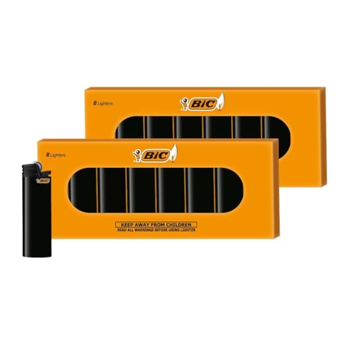 BIC - 16er-Pack Maxi-Feuerzeuge komplett schwarz.
