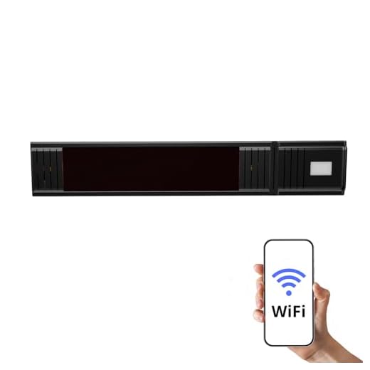 HOME It® Calefactor Infrarrojo 1500W – Montaje en Pared – Wi-Fi y Mando a Distancia – Golden Tube – Cristal Schott Negro – IP65 – Aluminio