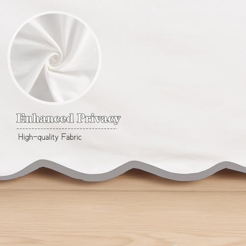 HIG Off White Chic King Bed Skirt - Easy Fit Scallop Edge Pleated Bedskirts, 14 Inch Drop Anti-Slip Dust Ruffle, Thick Fabric for Enhanced Privacy, Pre-Washed for Long-Lasting Use(N60022)