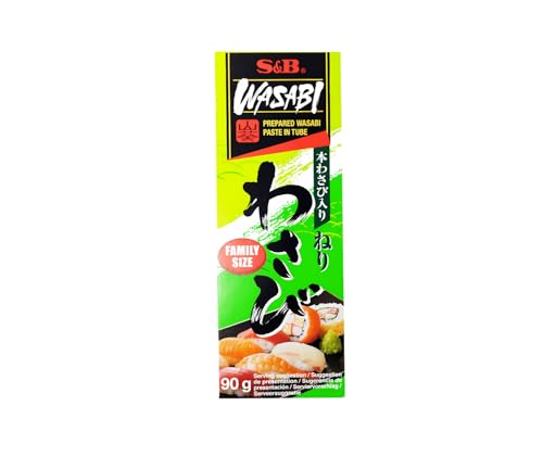 S&B Premium Wasabi Paste – Family Size – Echter Wasabi aus Japan – OG ASIA – 90g Tube