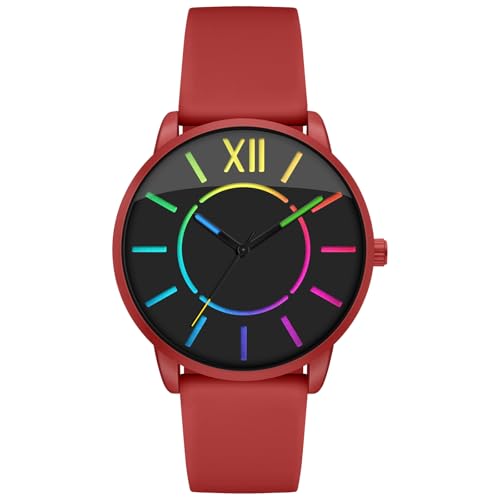 Montre unisexe facile à lire pour le sport et les loisirs avec bracelet silicone étanche