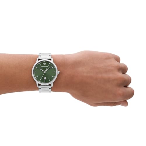 Emporio Armani Herrenuhr 3-Zeiger-Werk Datum Edelstahl, AR11575 – Ansicht 2