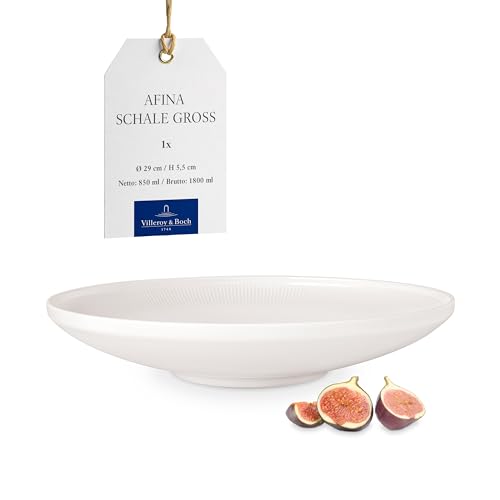 Villeroy & Boch - Coppa Afina in porcellana premium, bol grande per insalate, zuppe e pasta, Made in Germany, lavabile in lavastoviglie e adatto al microonde, impilabile, bianco