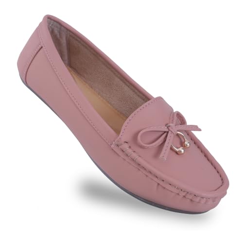 Image of CatBird Women's Flat Shoes for Casual & Office Wear, Bow Detail Slip-On Loafers