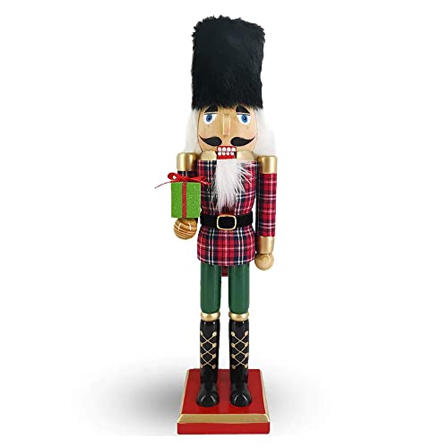 Nutcracker Ballet Gifts, Adornos de Navidad de cascanueces de soldado, decoración de figura de madera con uniforme tradicional a cuadros para decoración del hogar de vacaciones, adorno de Navidad