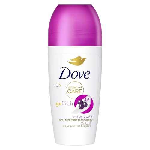 Dove, Desodorante Açai Roll-On Advanced Care Antitranspirante, fórmula suave con triple acción hidratante, protección hasta 48 horas, lisa, 6 unidades de 50 ml