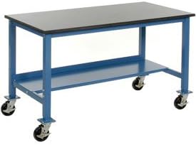 72 x 36 in. Phenolic Resin Safety Edge Mobile Laboratory Bench - Blue