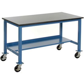 72 x 36 in. Phenolic Resin Safety Edge Mobile Laboratory Bench - Blue