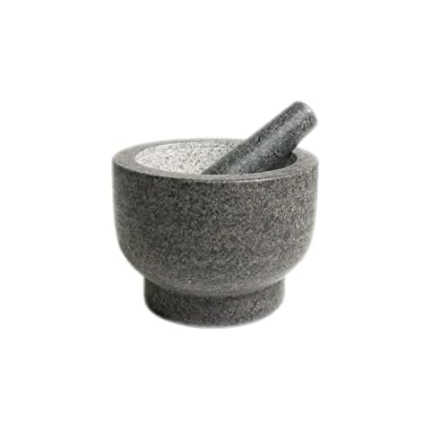 Cilio by Frieling Goliath Natural Granite Mortar and Pestle Set, Grinder for Spices and Seeds, 5 Inches Tall Cover