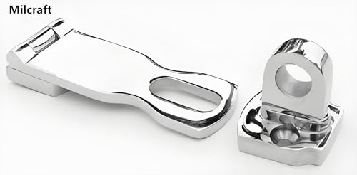 Marine Grade Stainless Steel Heavy Duty Door Hasp with Turning Padlock Eye Mount - Image 2