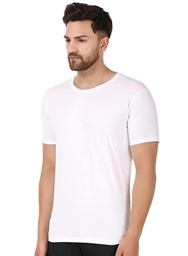 Image of Men's Plain Tshirt | Any Time Wear | Black & White Tshirt | Regular fit Half Slevees Round Neck Pure Cotton White and Tshirt M