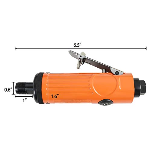 Sutekus 1/4" Air Die Grinder Kit Rotary Air Compressor Tool Set Pneumatic Sander Compact Air Throttle With 1/4 And 1/8 Inch Collets (Orange) #TOP5