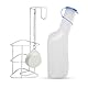 Urinflasche Set mit Betthalter (Urinflaschen 1000 ml + Betthalter mit Deckel), langlebige durchscheinende PP-Urinflasche mit Kappe, leicht ablesbare Messlinien tragbar für Reisen