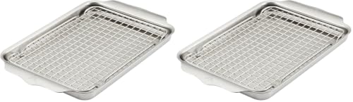Image of Hestan Provisions OvenBond - 9 inch x 12.5 inch Tri-ply Clad Stainless Steel Quarter Sheet Pan with Rack (Pack of 2)
