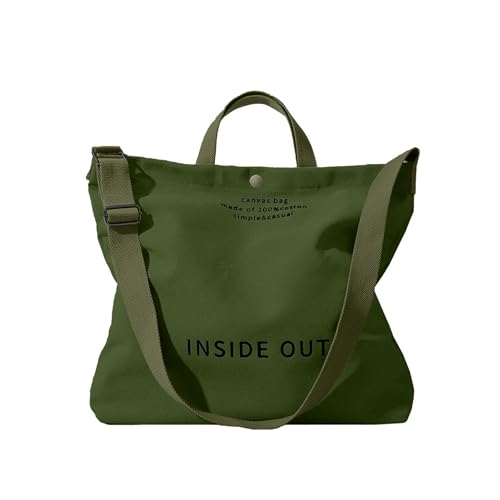Image of Canvas Tote Bag For Women inside out bag Crossbody Handbag with Adjustable Strap and Coin Purse for Work,Travel,Grocery