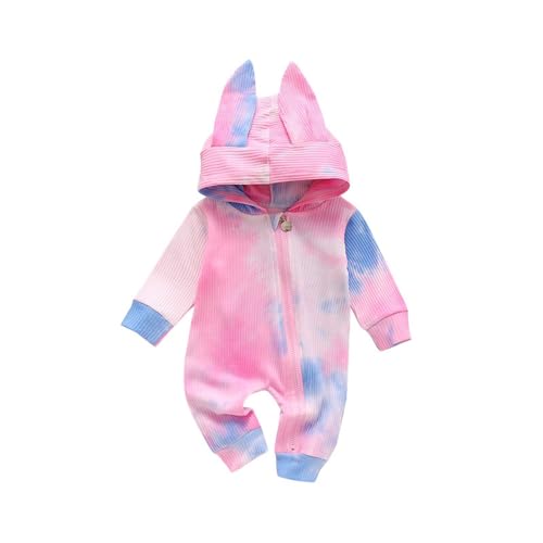 Newborn Baby Boy Girl Romper Cotton Cute Bunny Long Sleeve Zipper Hoodie Infant Bodysuits Jumpsuit