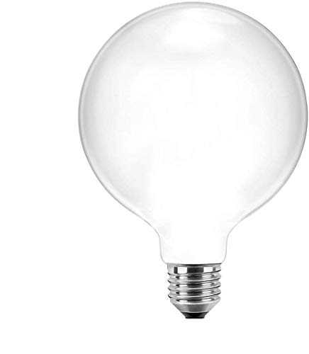 Lampada a filamento led globo E27 12W bianco latte opaco tutto vetro 1521 lumen luce calda 2700K DIMMERABILE diametro 125mm
