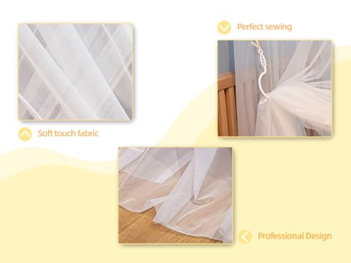 Image of 1.2M Wide Bed with White Extra Dense Quadrant Protection Mosquito Net,Dormitory Double Bed Cover Dense Insect Net for Camping,Family,Dormitory,Housing Bed Bug Protection (L:1.9m*W:1.2m)