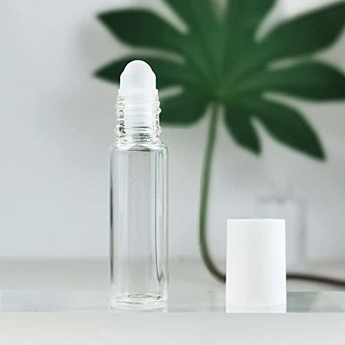 50pcs White Glass Roller Bottles - 5ml, Ideal for Oils & Travel, Includes Lids2