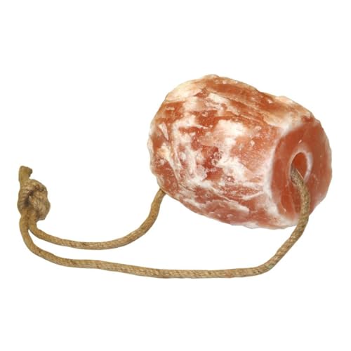Roca de sal mineral, 2,5 kg, piedra natural del Himalaya con cuerda (6 x 2,5 kg)