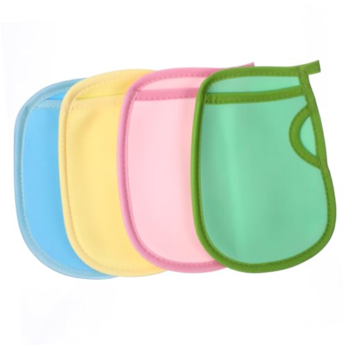 CALLARON 4Pcs Soft Exfoliating Bath Gloves Lightweight Shower Mitts for Rich Foaming Scrub for Travel Friendly Skin