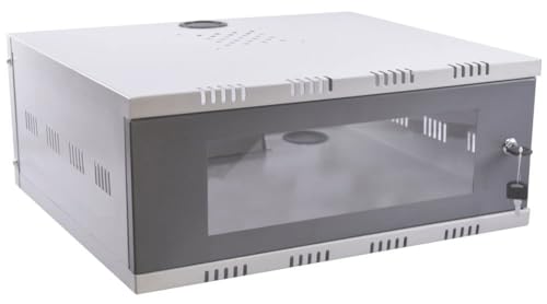 Image of 2U CCTV Box Network NVR DVR Wall Mounting Rack with 3 Power Socket Plug | Metal Front Door (no Glass) | Metal Wall Mount Rack for CCTV System, Router, NVR, DVR, Network Switch | CCTV dvr Cabinet Box