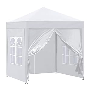 TUKAILAI Draagbare m Heavy Duty pop-up tuinhuisje tuinhuisje luifel luifel onderdak met 4 zijpanelen en draagtas, stalen frame, waterdicht voor buiten, bruiloft, feest, evenement, vier seizoenen