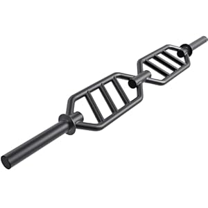 Kipika Barbell Olympic Trap Bar, Hex Bar, Shrug Bar, Deadlift Bar with Folding Handles – Multi-Grip Barbell, Swiss Bar, American Bar, Football Bar, Fits 2″ Olympic Plates