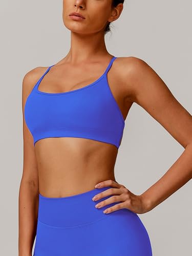 ABOCIW Womens Seamless Backless Sports Bra Open Back Strappy Workout Bras Low Support Criss-Cross Yoga Gym Bra3