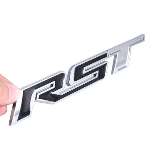 Image of 1Pc RST Tailgate Emblem Letter Badge Inserts Sticker Replacement for 2019 2020 2021 Silverado 1500 Tahoe Yukon SUV 4x4 (Chrome Black)