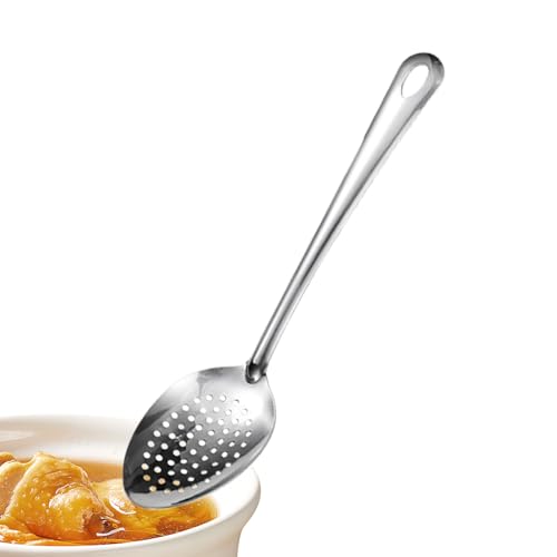 Slotted Spoon, Straining Skimmer, Nonstick Cooking Utensil 10.31inch, Sturdy Scoop Strainer, Heat-Resistant Tool for Baking, Outdoor Kitchen, Buffet, Home Use, Easy Care