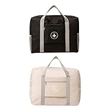 2 unidades de bolsa de almacenamiento para ropa, organizador de viaje grande, plegable, caja de almacenamiento con asa, resistente al agua, duradera, para ropa de cama, colchones, 45 x 16 x 35 cm (E)