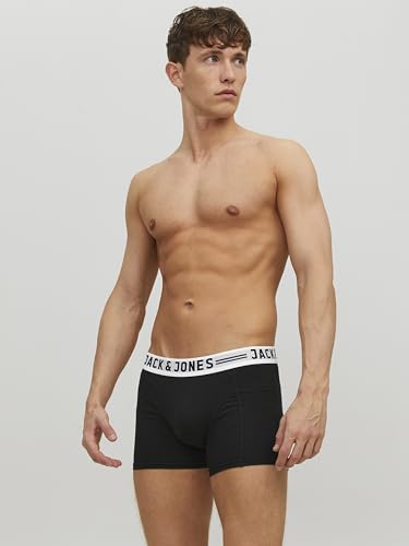 JACK & JONES Herren Jacsolid Trunks 3er Pack Op (3er Pack), Schwarzer Bund, M – Ansicht 2