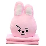 Greetuny Manta de Siesta Oficina KPOP BTS Conjuntos Almohada Peluche + Cobija Bangtan Boys Accesorios A.R.M.Y. Regalo para Chica (Cooky)