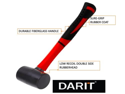 WYATT Rubber Mallet Hammer Spark and Rebound Ergonomic Grip Handle Soft Head Hammer (10, Ounces)