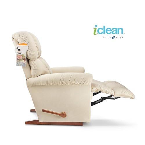 Image of LA Z BOY American Imported Pinnacle Single Seater Manual I-Clean Fabric Reclina Rocker Recliner Sofa | Premium Durable Iconic Comfort Home Design | Living Room Relax Seating Chair | I Waverly Linen