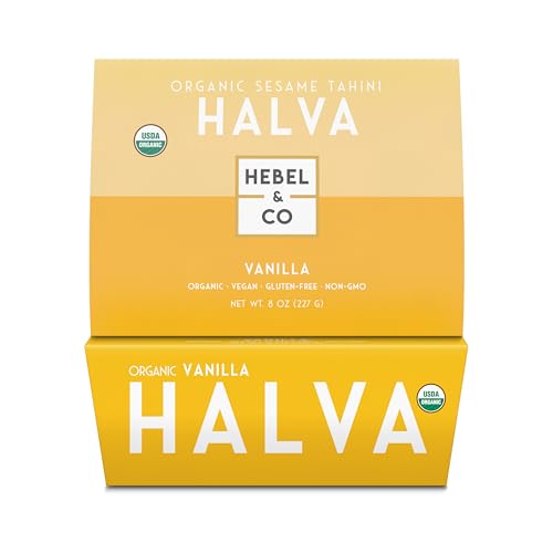 HEBEL & CO Vanilla Halva - 8 oz | Certified USDA Organic, Gluten Free, Kosher & Vegan