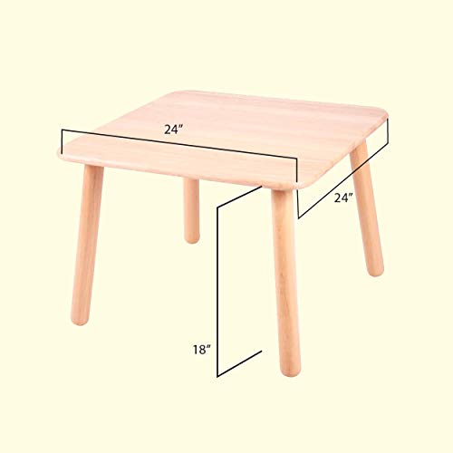 Image of Brainsmith Wooden Table for Kids (1-5 Years), Durable Multipurpose Activity Table for Home and Preschool, 4 Seater Baby Furniture, Made of Rubberwood